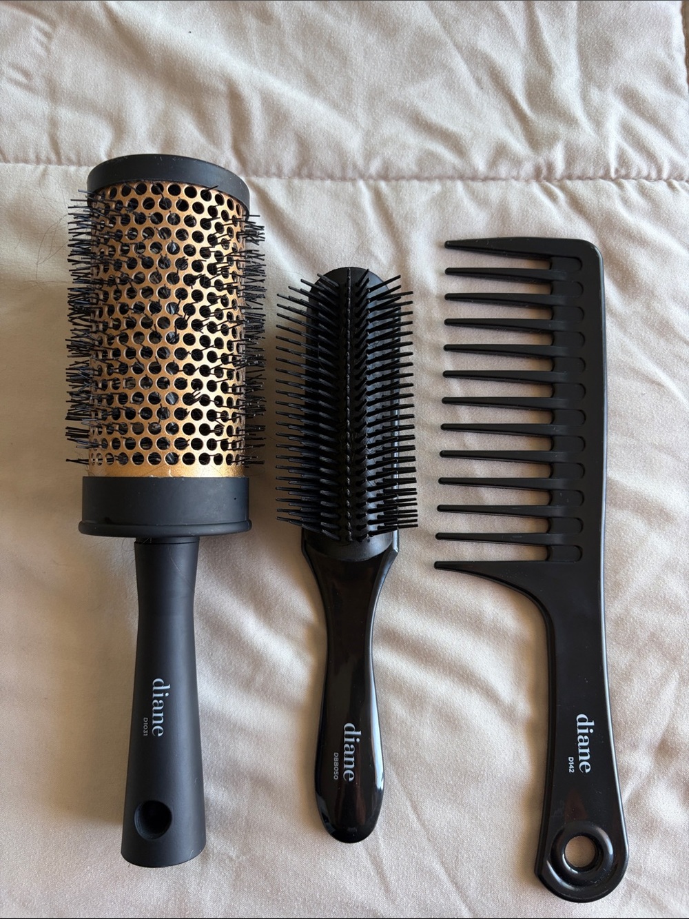 diane Black & Gold Round Thermal Brush Set - 3 Pieces